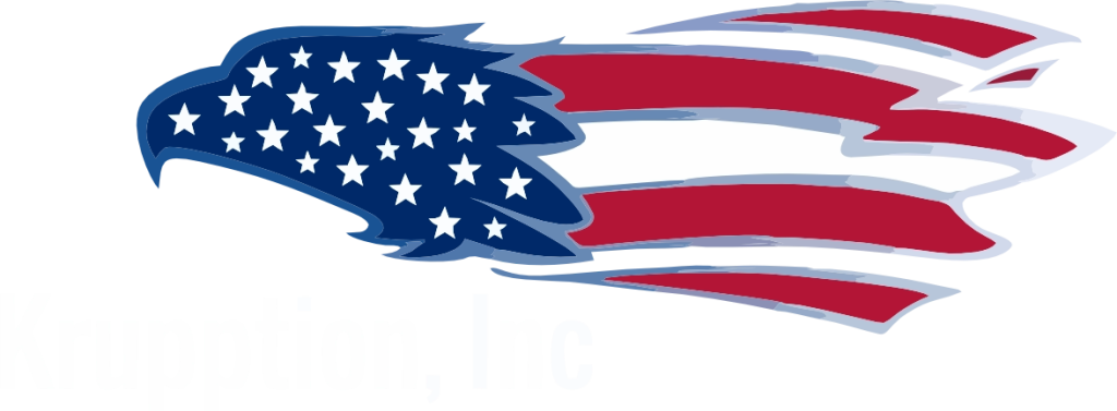 Stylized American flag graphic with a blue field of stars and red-and-white stripes sweeping across.